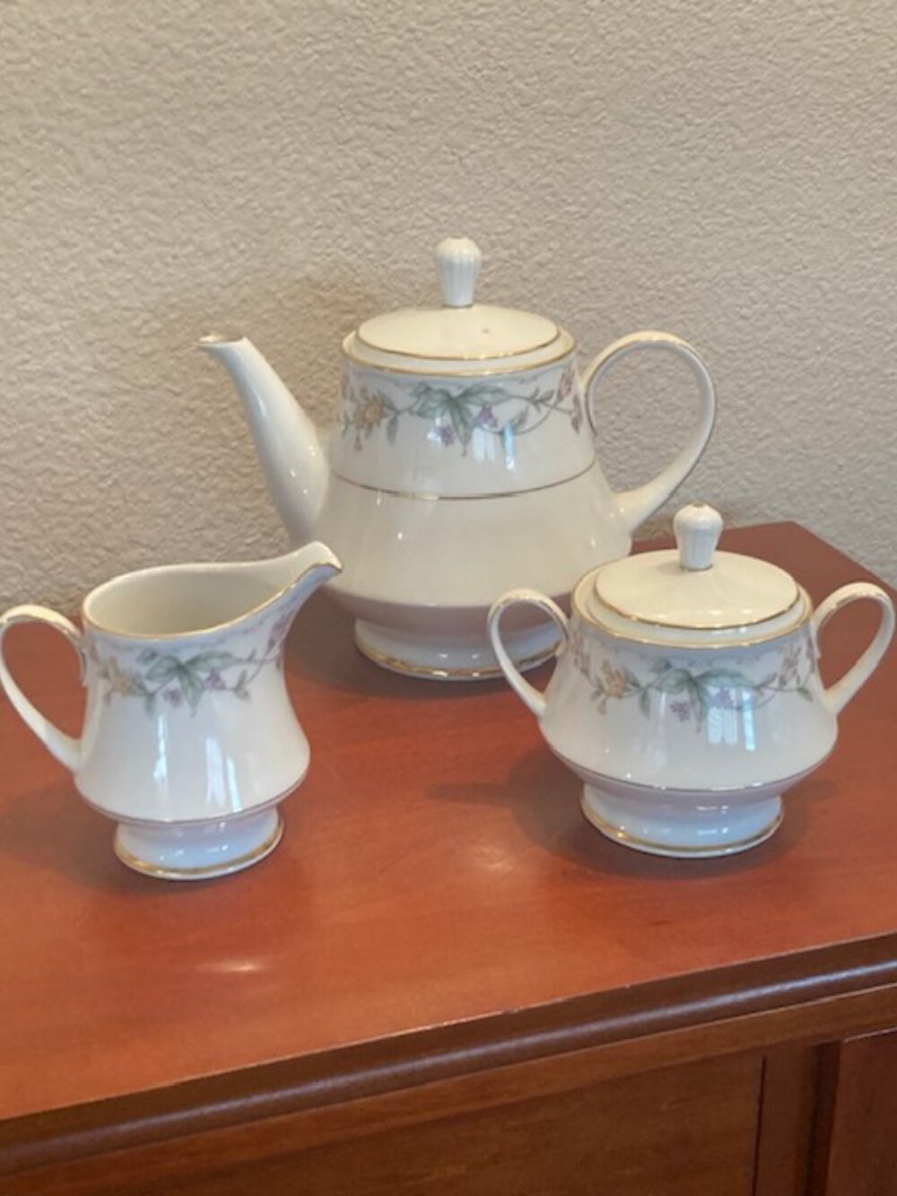 ✨ Legendary by Norkitake ~ “Springfield” 4046 Tea Set – Teapot, Sugar & Creamer